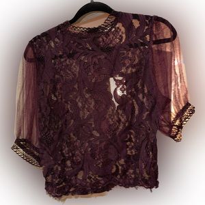 Purple see through blouse